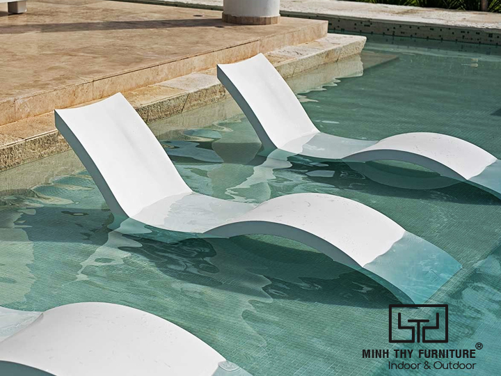 ghế hồ bơi composite Minh Thy thiết kế hiện đại