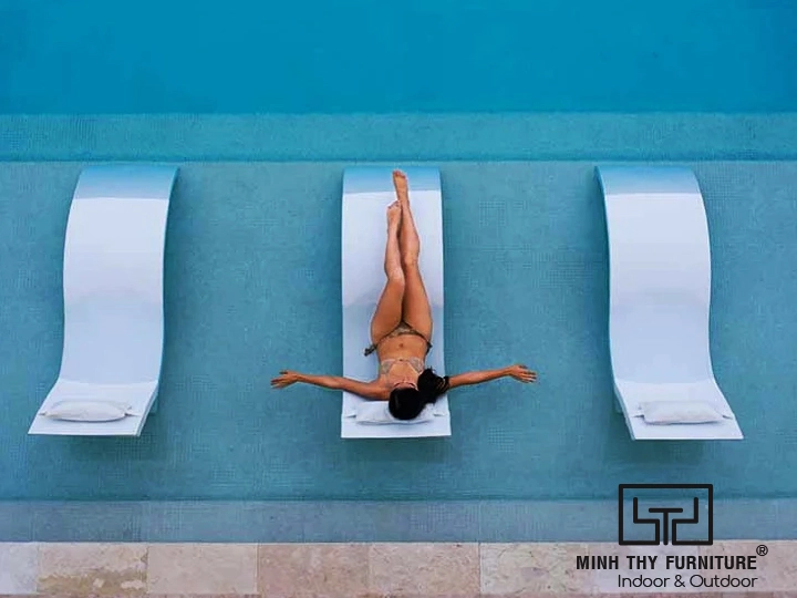 Giải pháp ghế composite cho khu vực hồ bơi, nghỉ dưỡng và công trình ngoài trời. Ghế hồ bơi composite cho resort, khách sạn