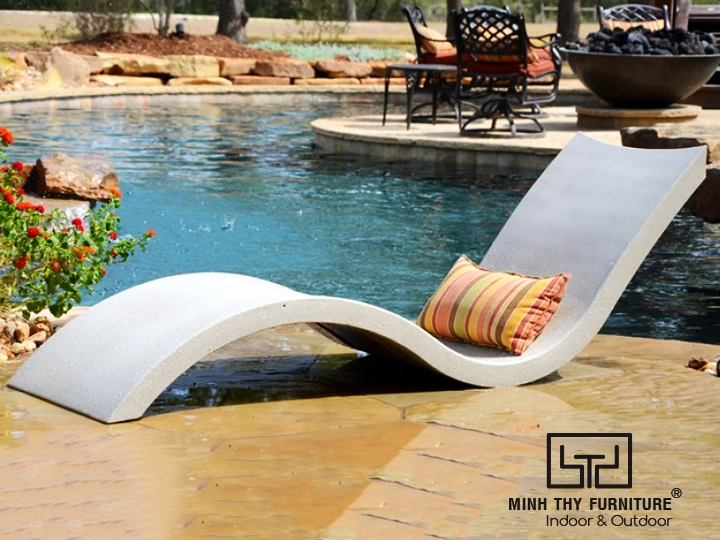 Ghế tắm nắng composite khu vực hồ bơi khách sạn Ghế tắm nắng composite khu vực hồ bơi khách sạn